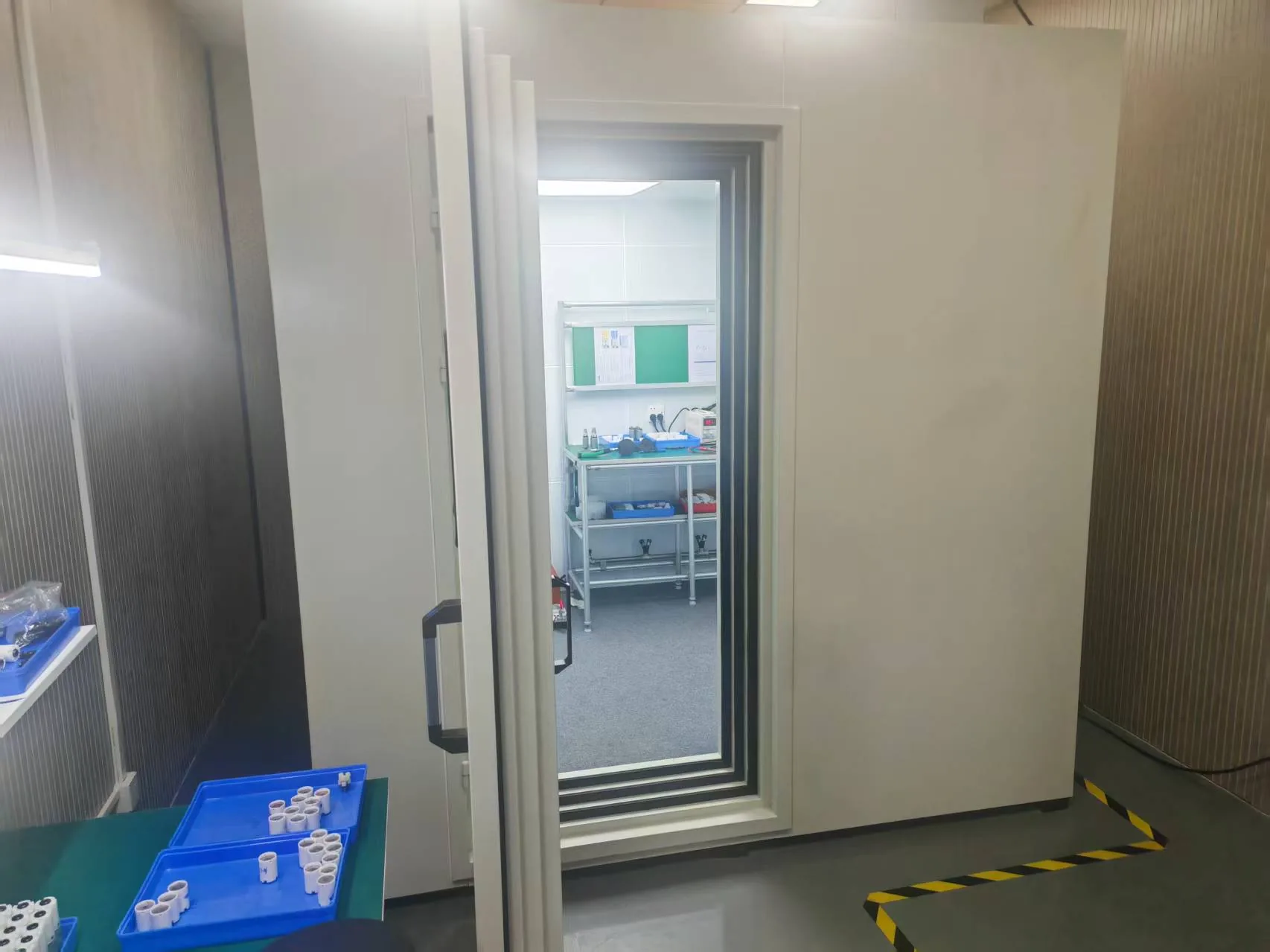 Noise test booth at the manufacturing partner
